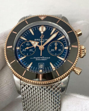 BREITLING SuperOcean Heritage B01 Chronograph 42MM Black Dial SS Men's Watch