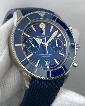 BREITLING SuperOcean Heritage B01 Chronograph 42MM Blue Dial Rubber Men's Watch